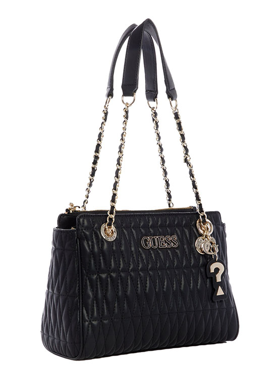 guess cartera brinkley society satchel - negro