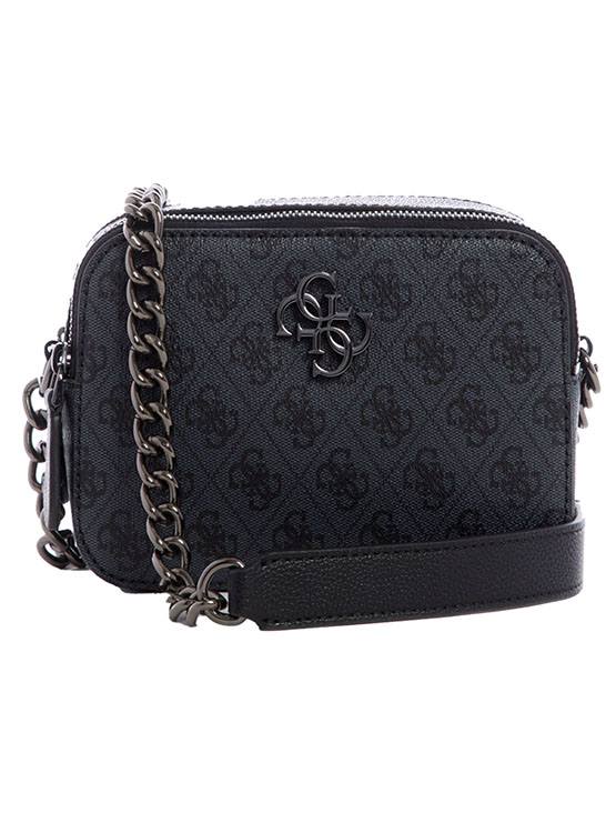 guess mini cartera noelle crossbody camera - carbon