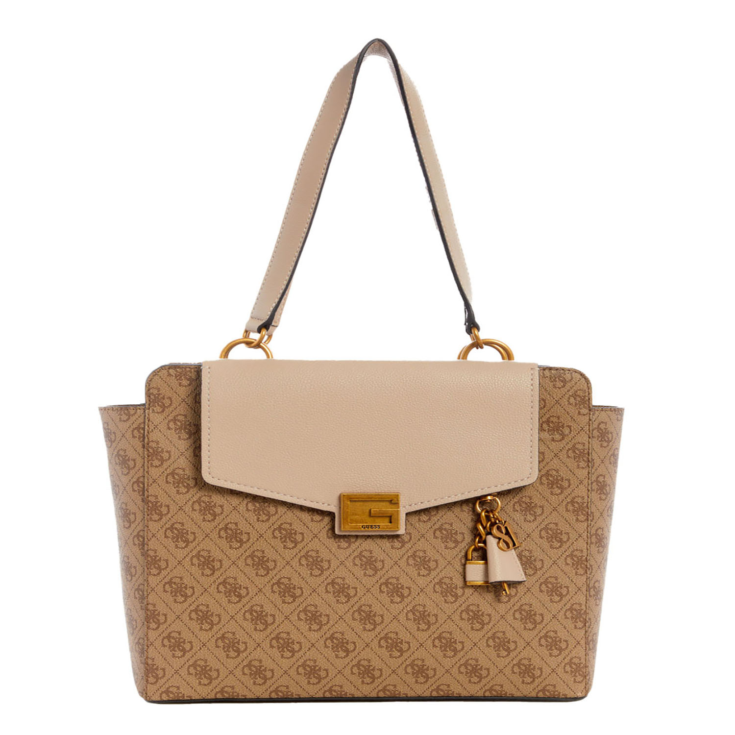 guess cartera valy status carryall - café